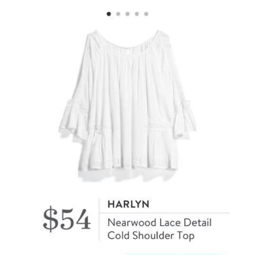 Women’s XL Lace White Cold Shoulder Top